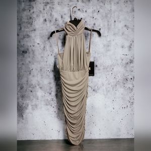 Ax Paris Gray Ruched Dress NWT